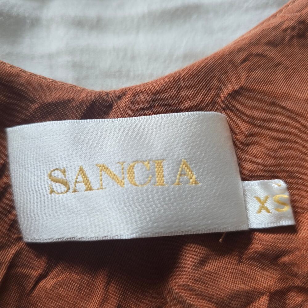 Sancia Claudia High Low Slip Midi Dress Size XS Side Button Silky Asymmetry - Picture 4 of 10